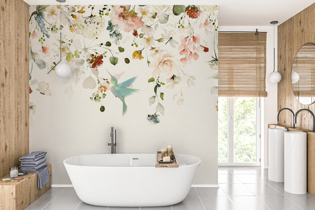 Bordura floreale con uccelli — ambiente 5