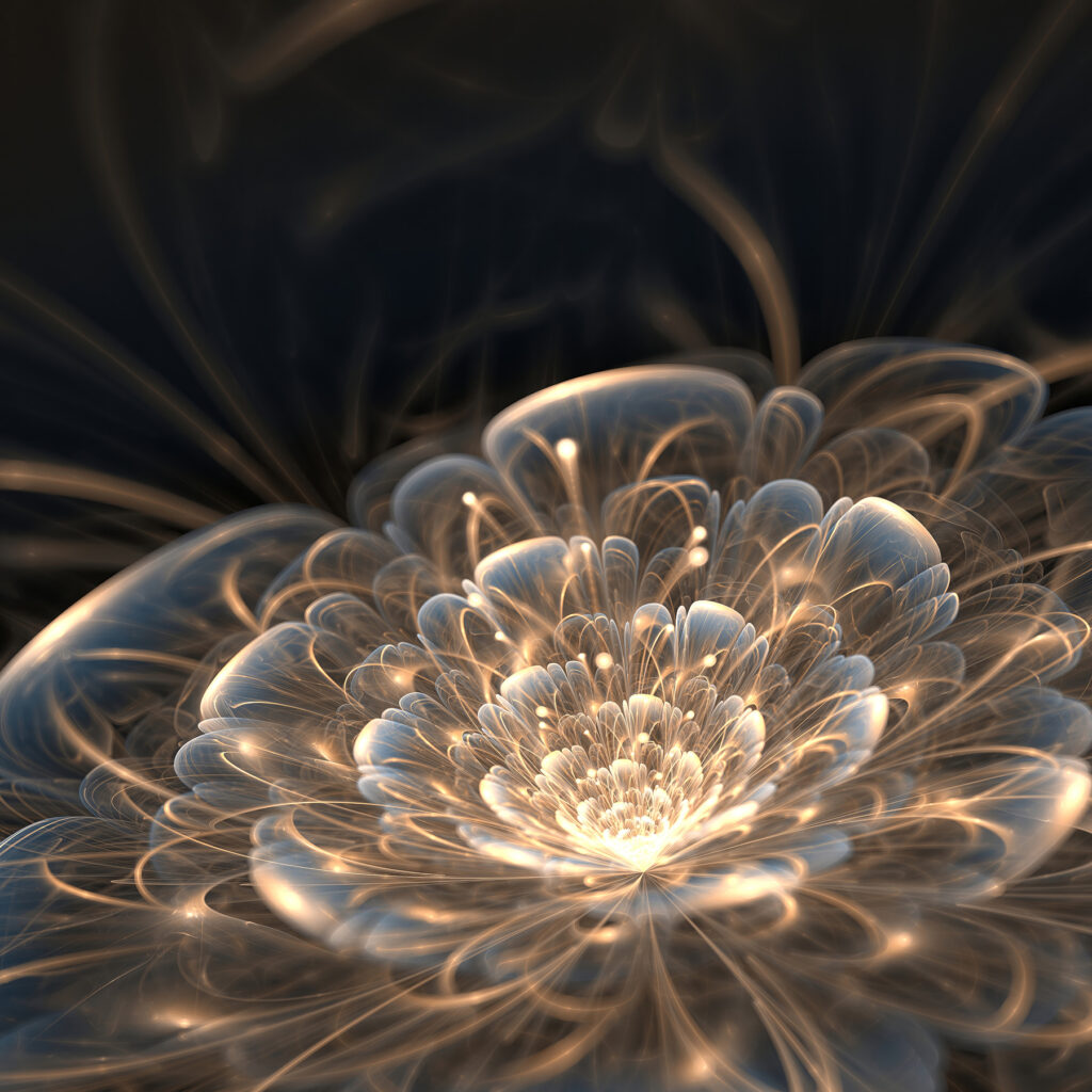 Fiore luminoso dorato — design completo