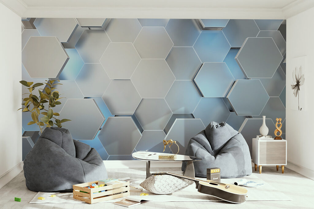 Esagoni azzurri in profondità — ambiente 8