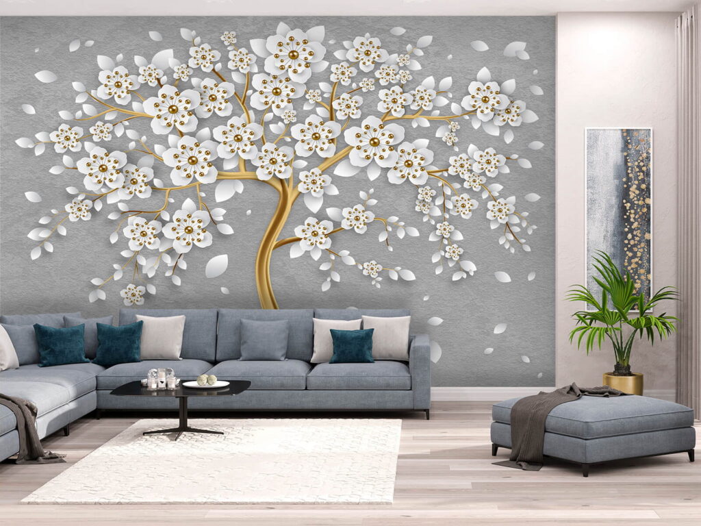 Rami dorati in fiore — ambiente 1