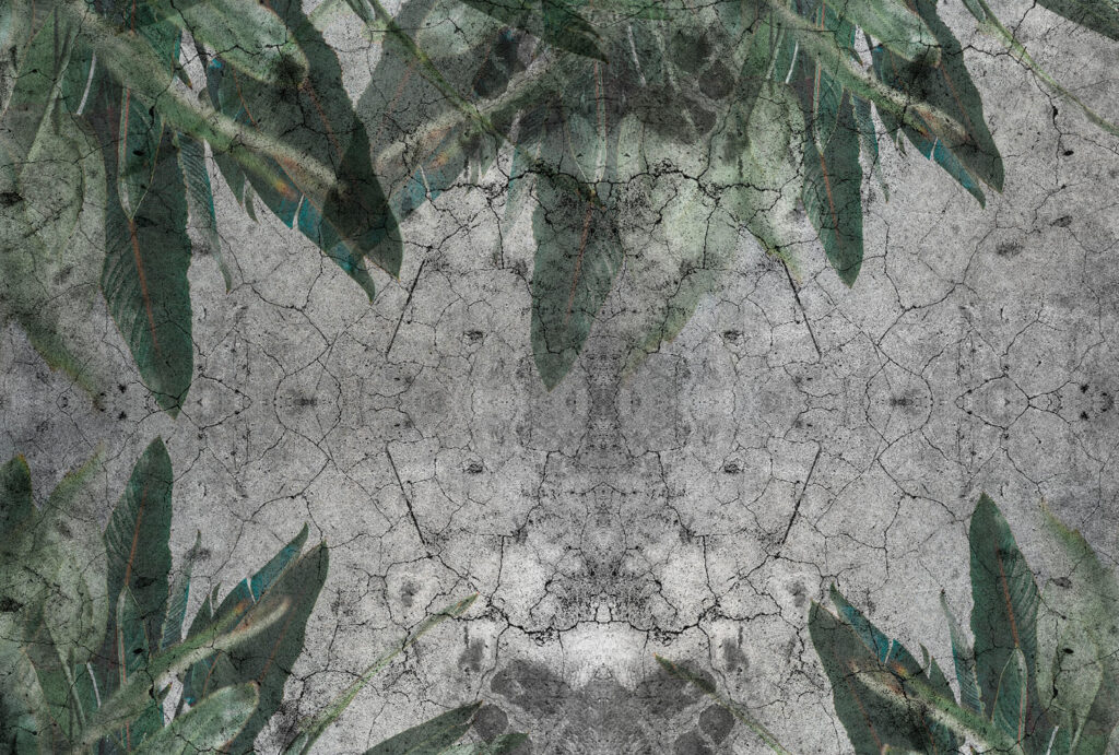 Fiori geometrici e foglie — design completo
