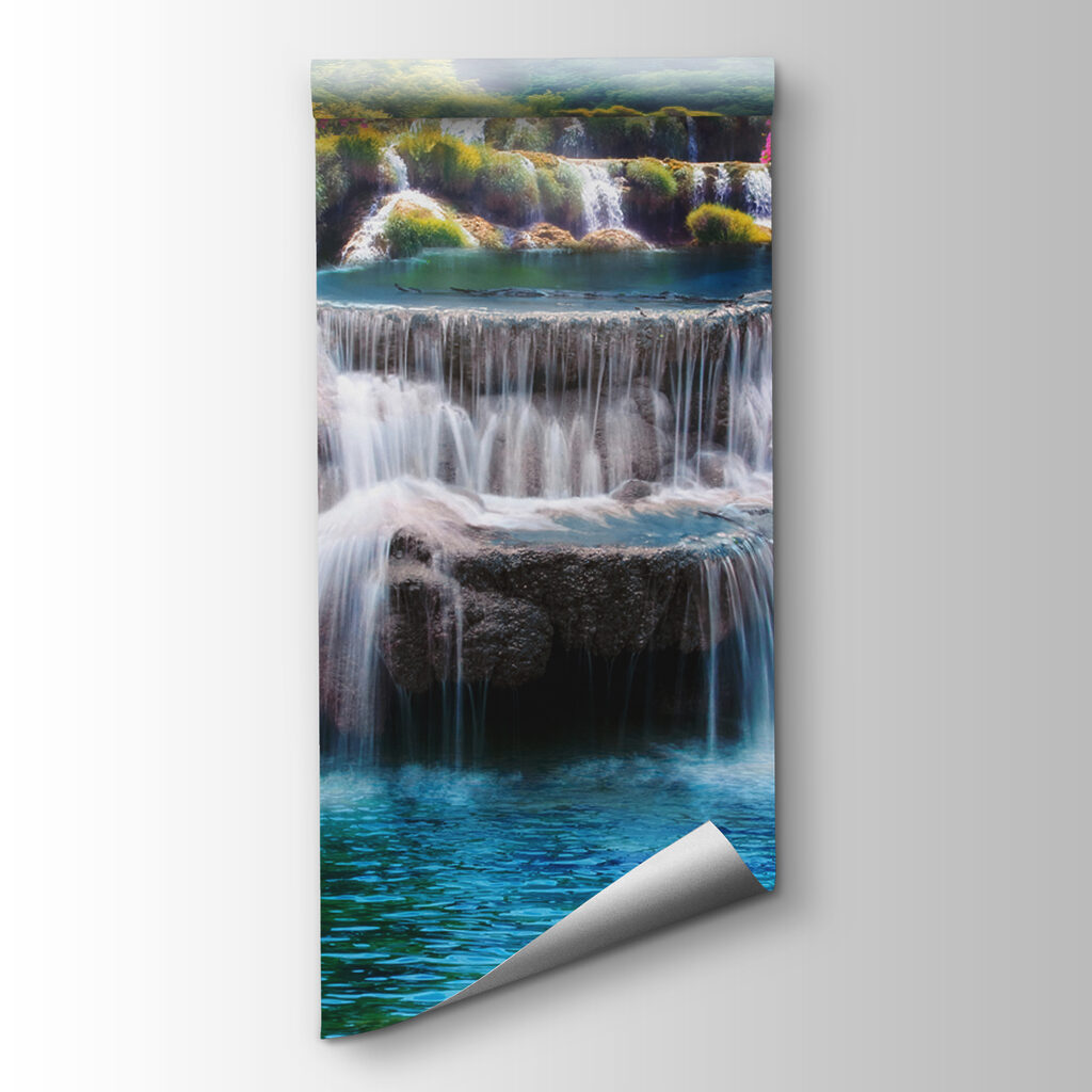 Cascata tra arbusti rosa — vista del prodotto