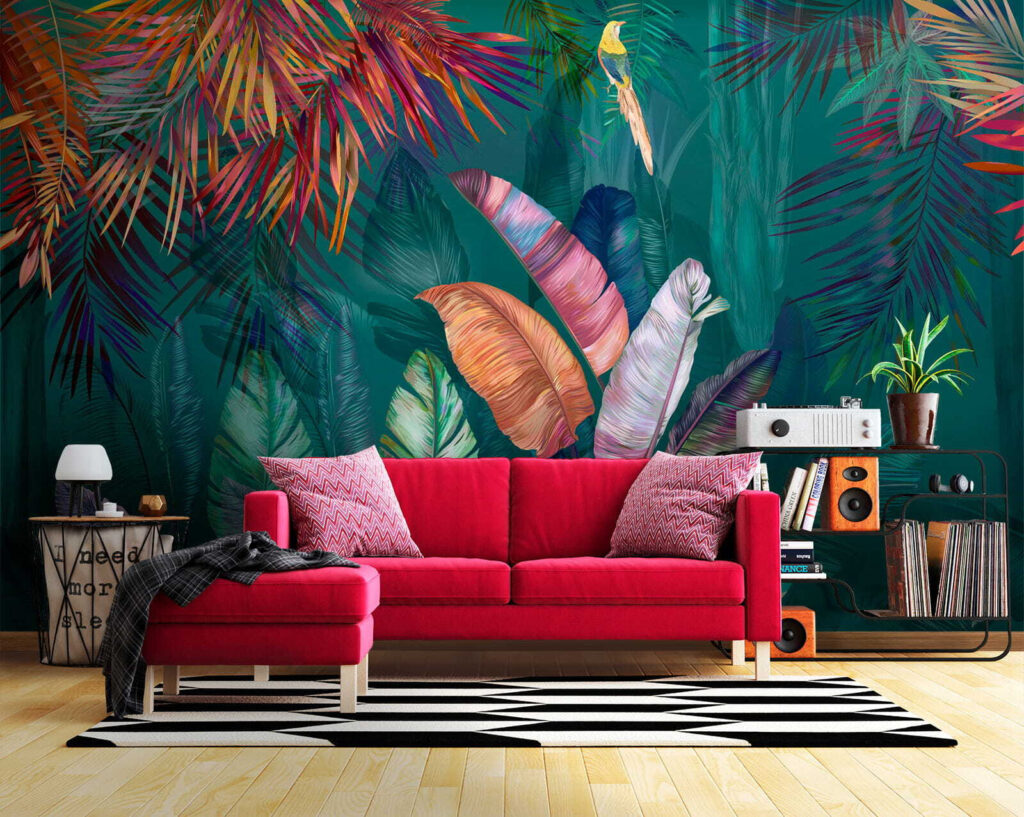 Foglie tropicali color gioiello — ambiente 6