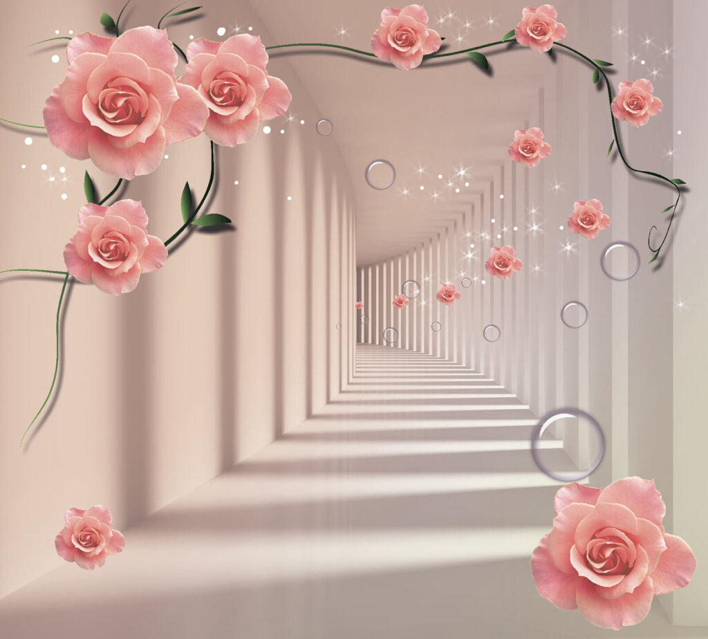 Rose lungo le nicchie — design completo