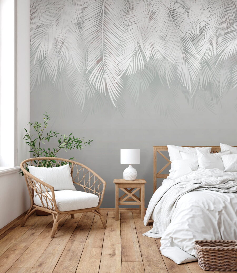 Palme bianche su grigio — ambiente 3