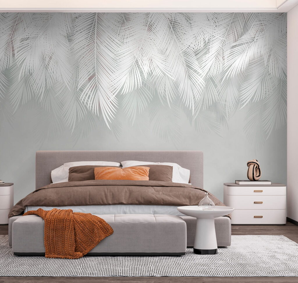 Palme bianche su grigio — ambiente 4