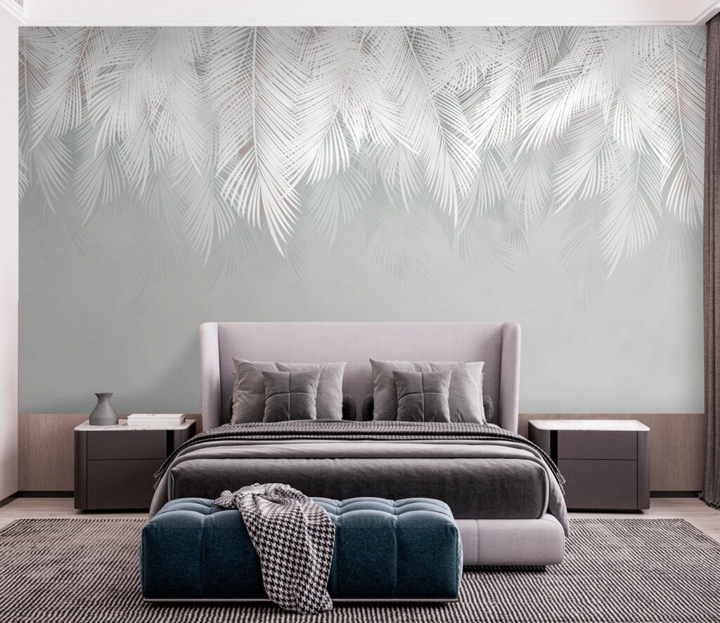 Palme bianche su grigio — ambiente 6