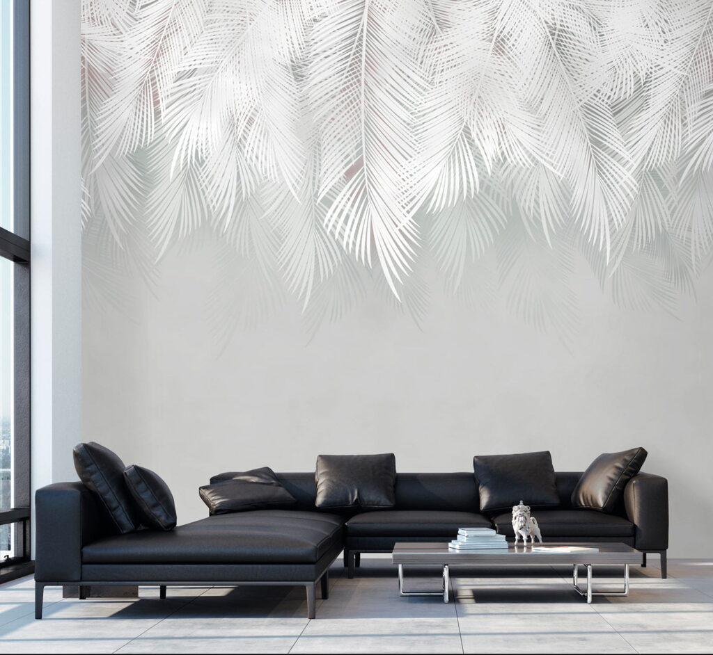 Palme bianche su grigio — ambiente 9