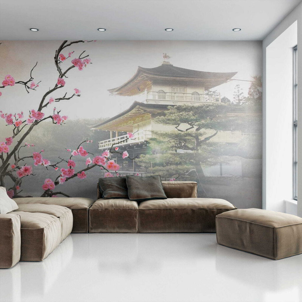 Fiori rosa sul tempio — ambiente 5