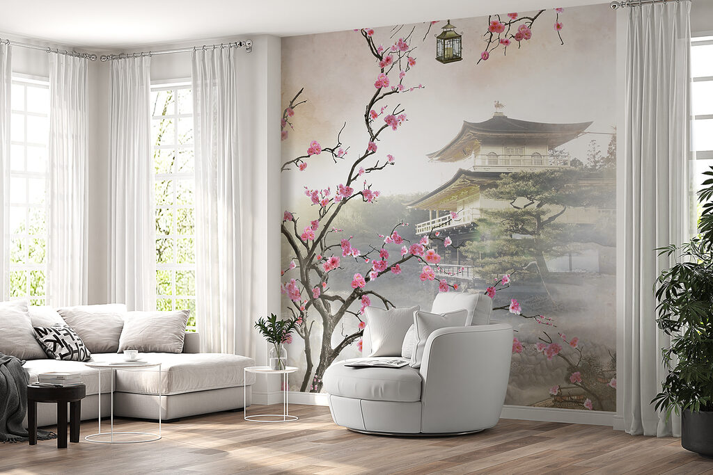 Fiori rosa sul tempio — ambiente 10