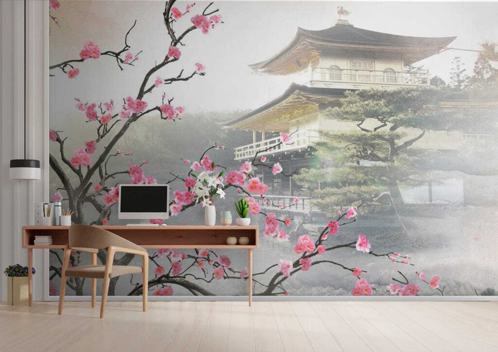 Fiori rosa sul tempio — ambiente 8