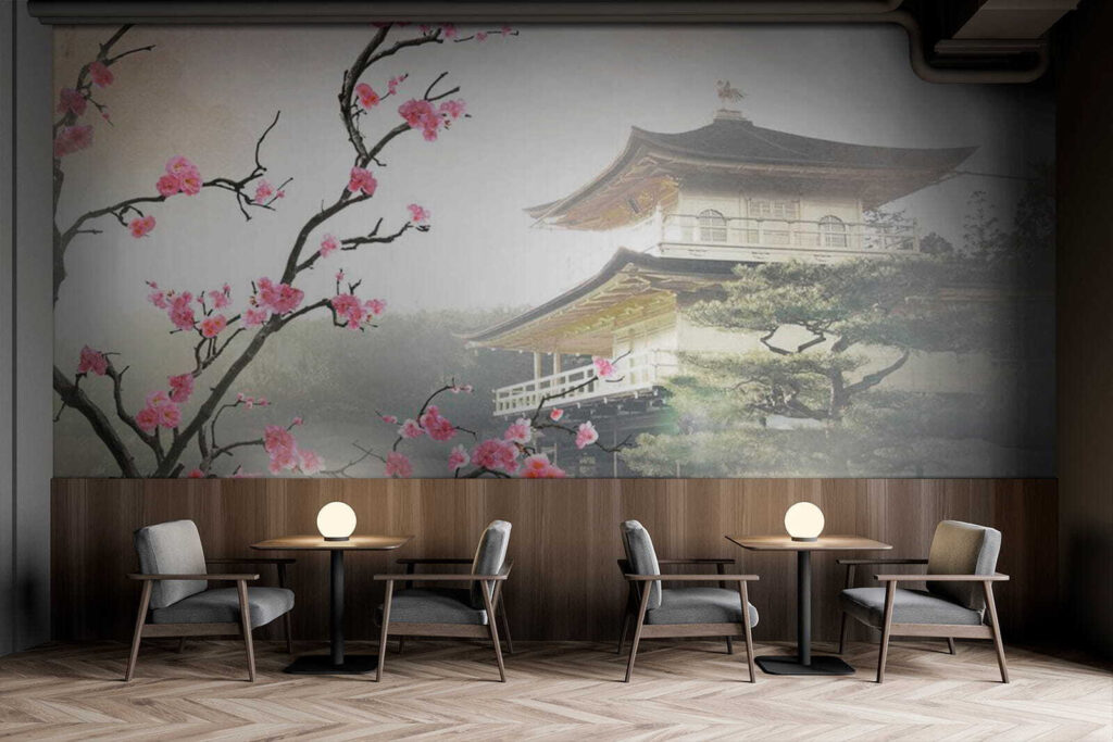Fiori rosa sul tempio — ambiente 9