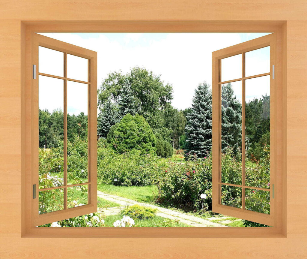 Finestra sul giardino estivo — design completo