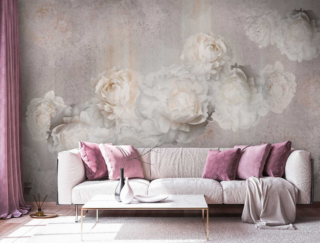 Rose pallide su grigio — ambiente 1