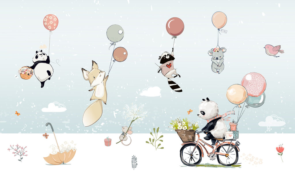 Animali sospesi in bicicletta — design completo