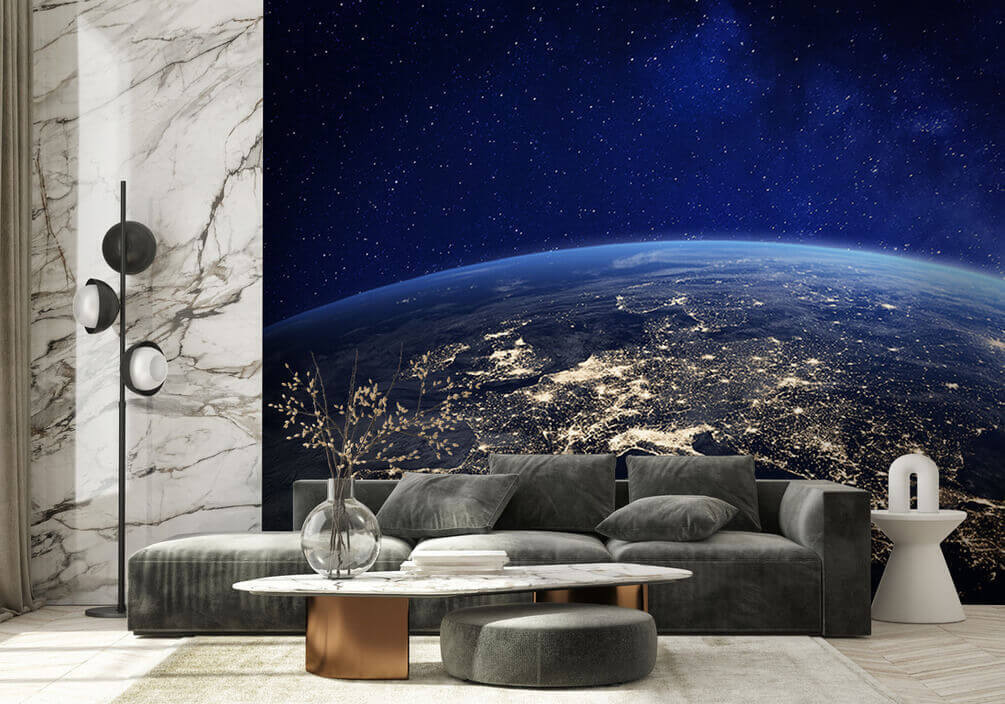 Europa di notte in un ambiente