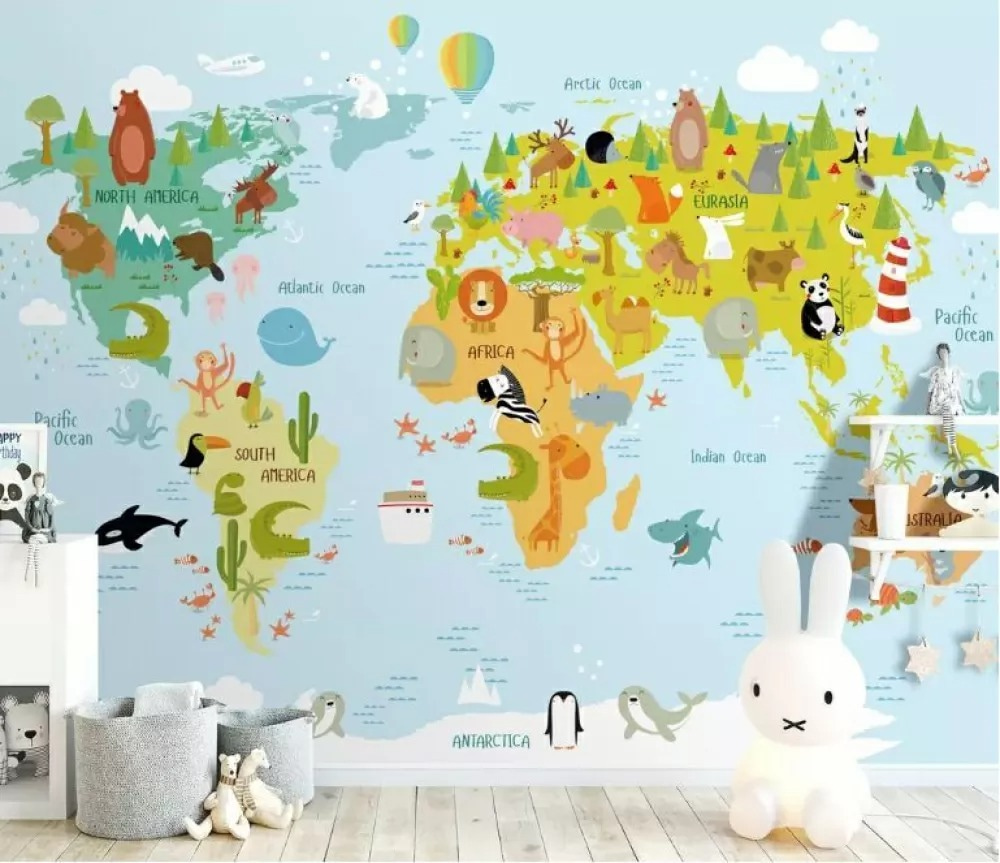Mappa con animali disegnati — ambiente 1
