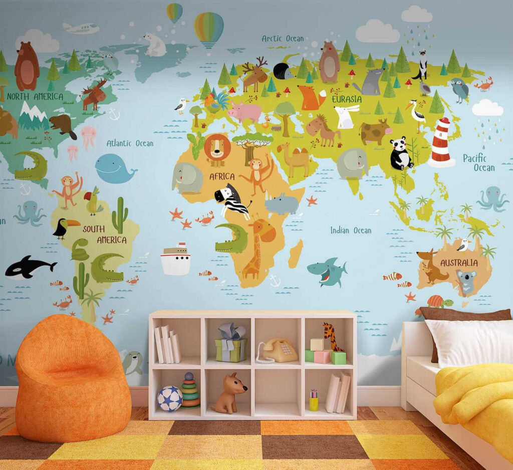 Mappa con animali disegnati — ambiente 5