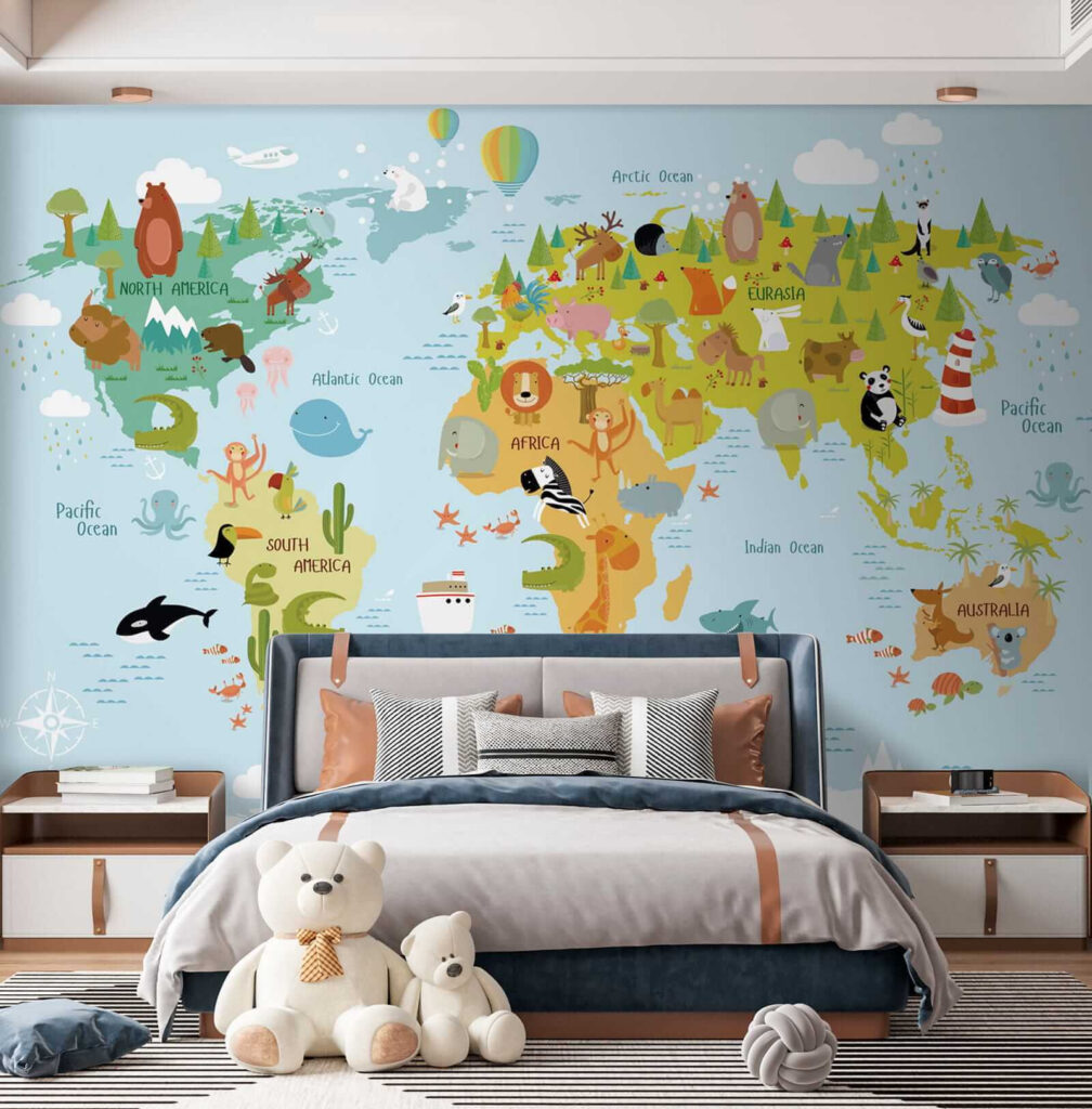 Mappa con animali disegnati — ambiente 7