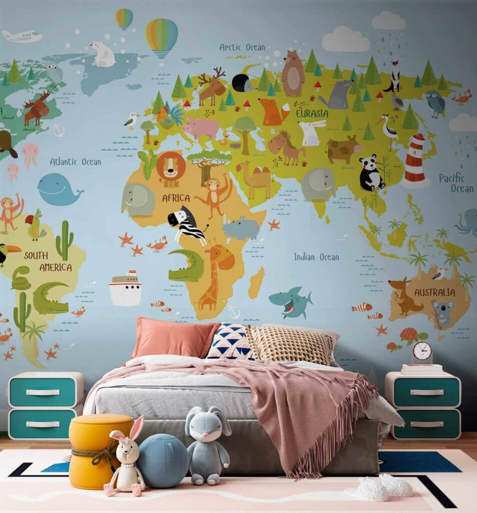 Mappa con animali disegnati — ambiente 8