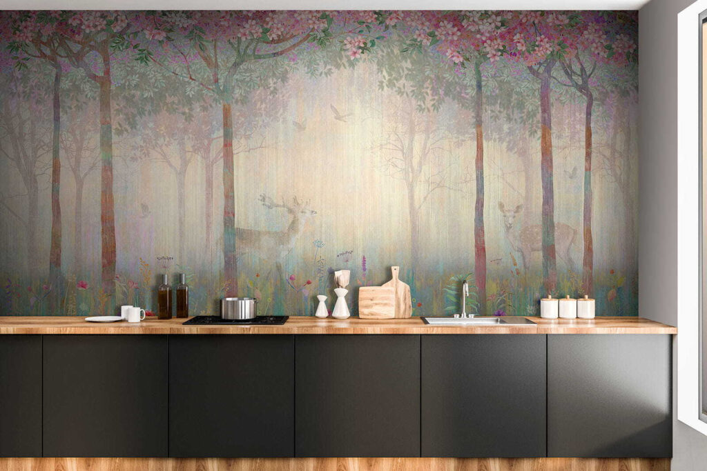 Cervo nel bosco fiorito — ambiente 8