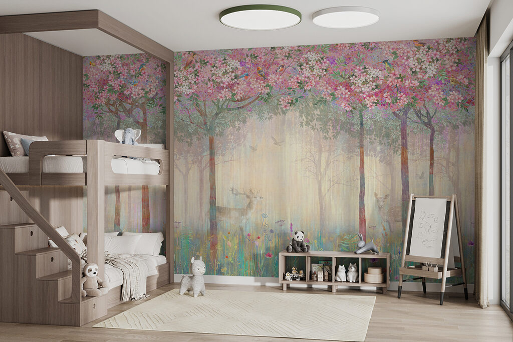 Cervo nel bosco fiorito — ambiente 12