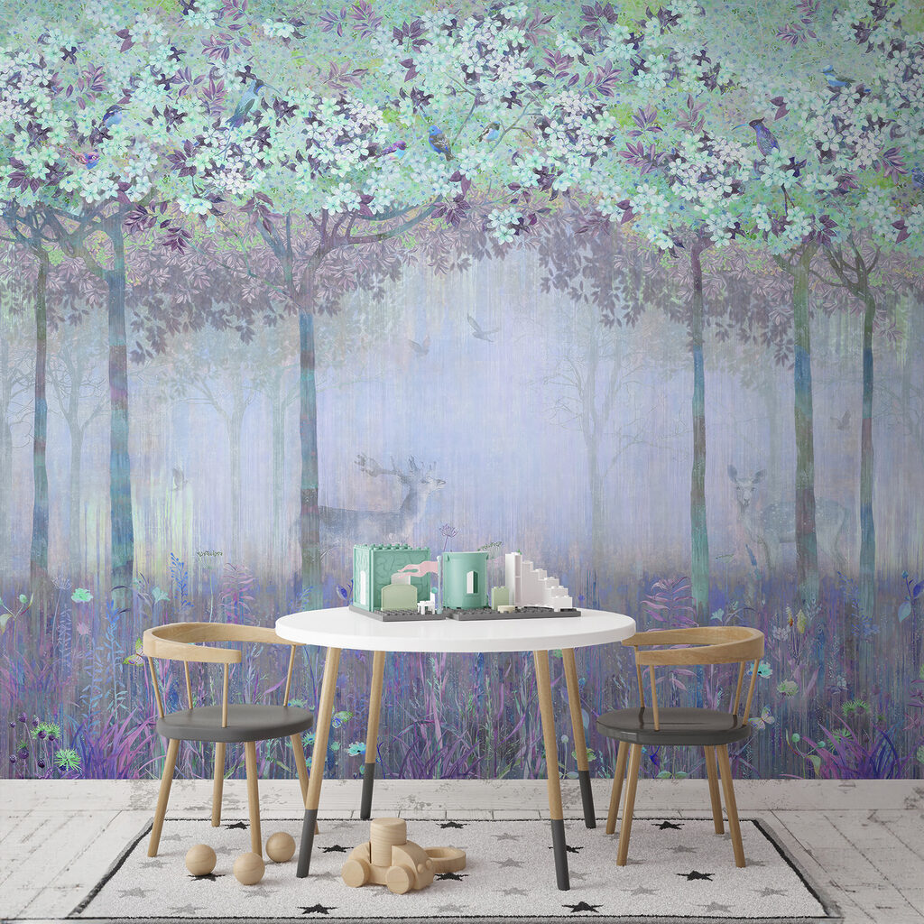Cervo nel bosco fiorito — ambiente 1