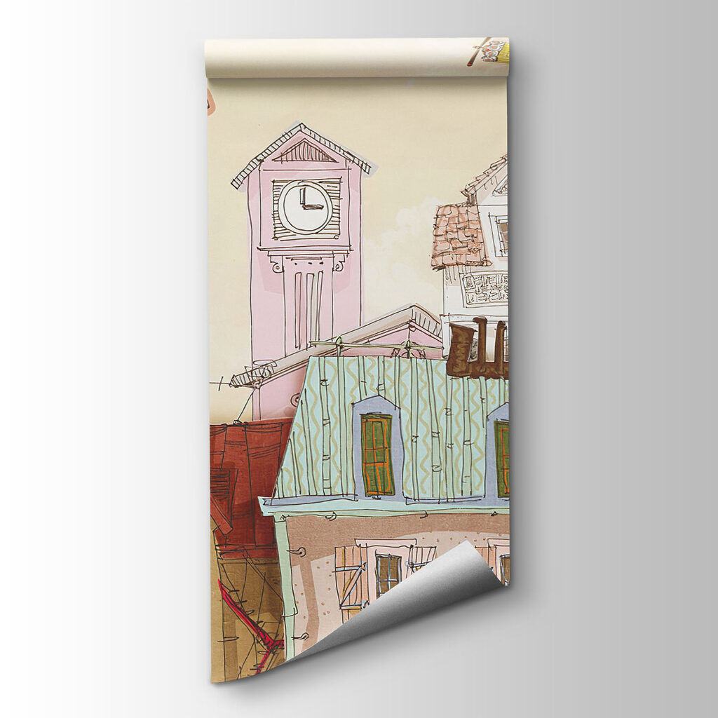 Case colorate con mongolfiere — vista del prodotto