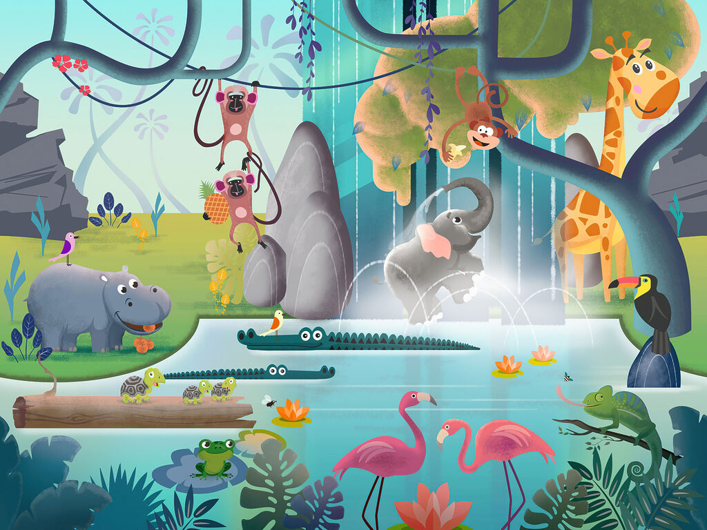 Animali nella giungla — design completo