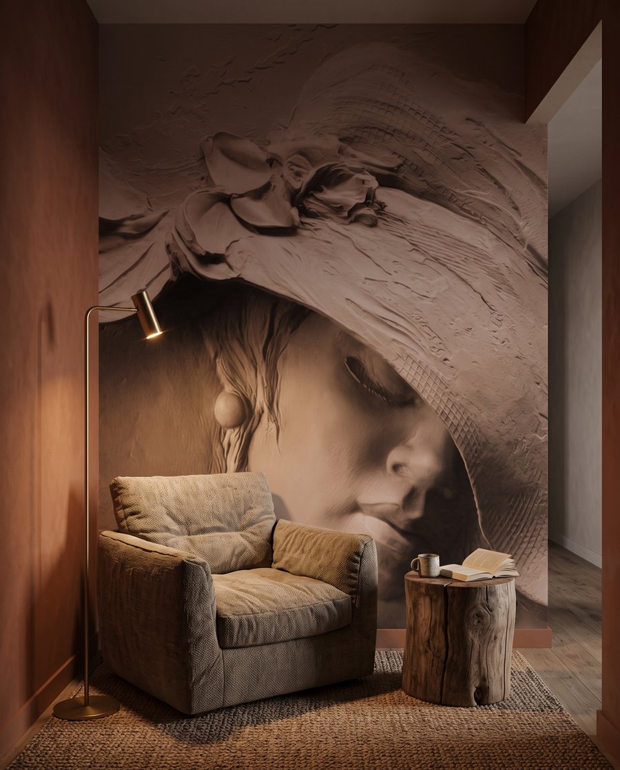 Donna con cappello ondulato — ambiente 3