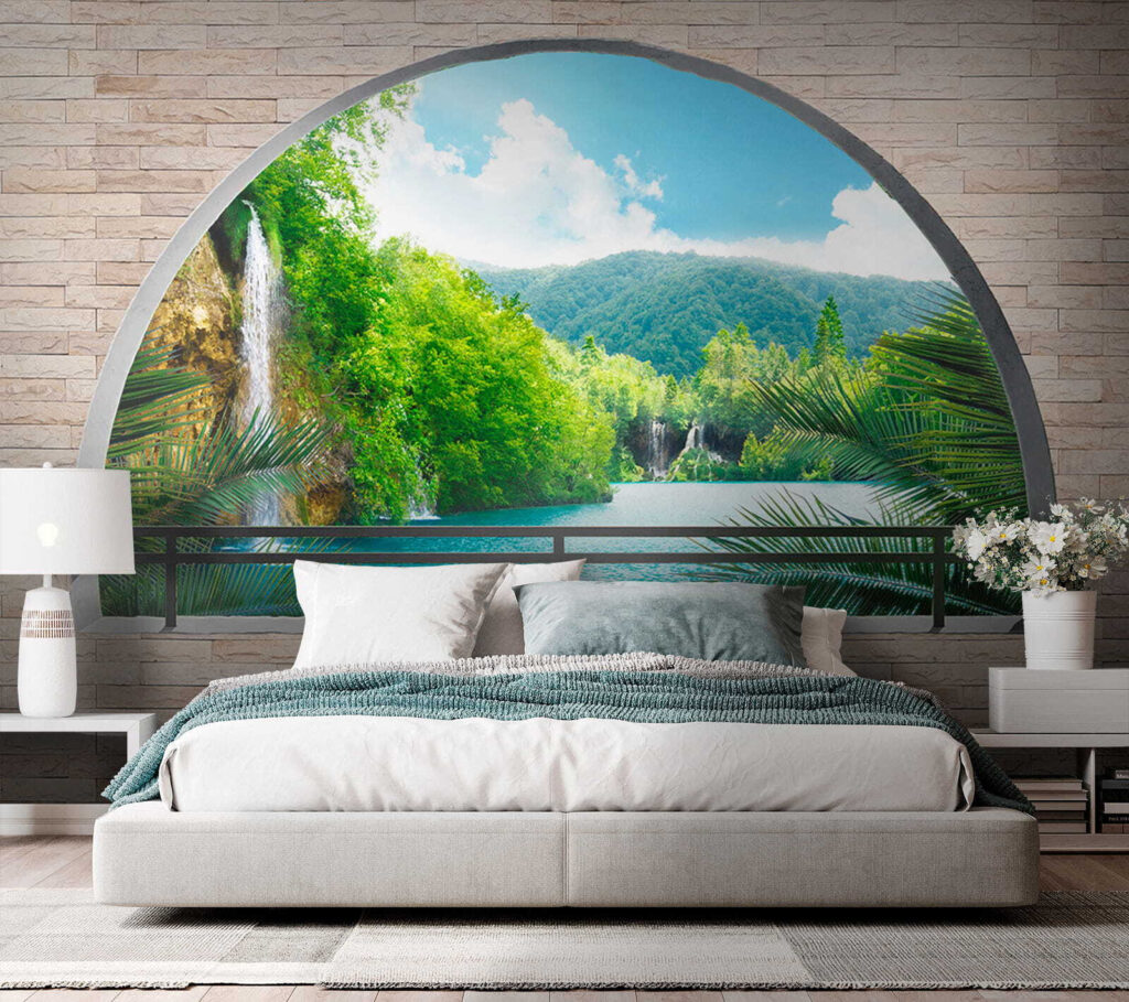Fiume dietro l’arco rotondo — ambiente 2