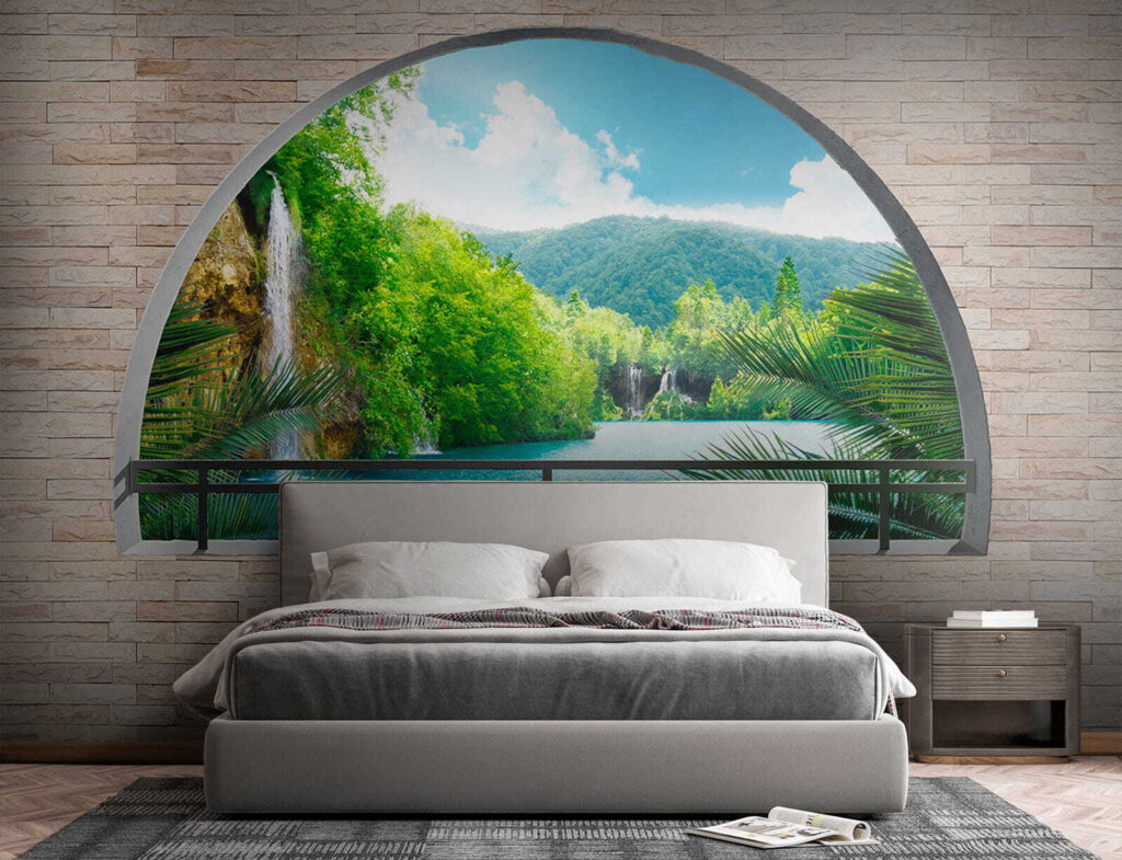 Fiume dietro l’arco rotondo — ambiente 3