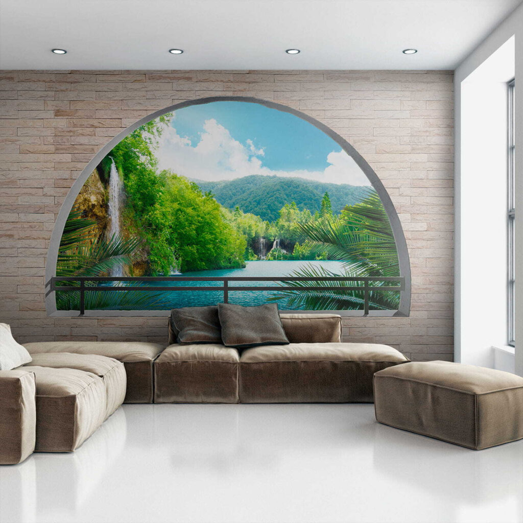 Fiume dietro l’arco rotondo — ambiente 4
