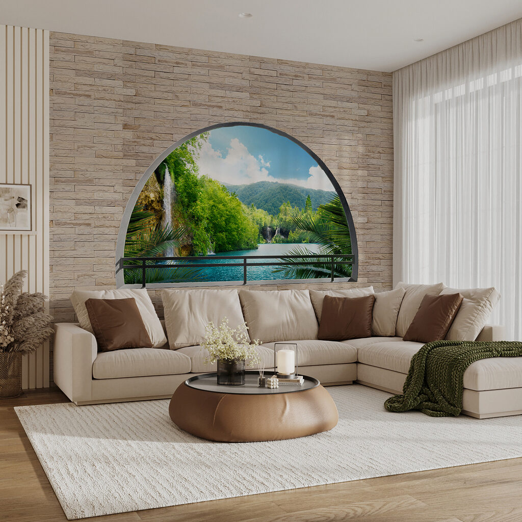 Fiume dietro l’arco rotondo — ambiente 10