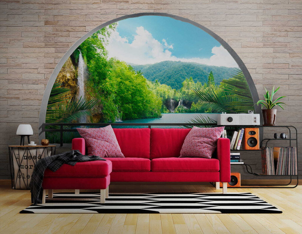 Fiume dietro l’arco rotondo — ambiente 7