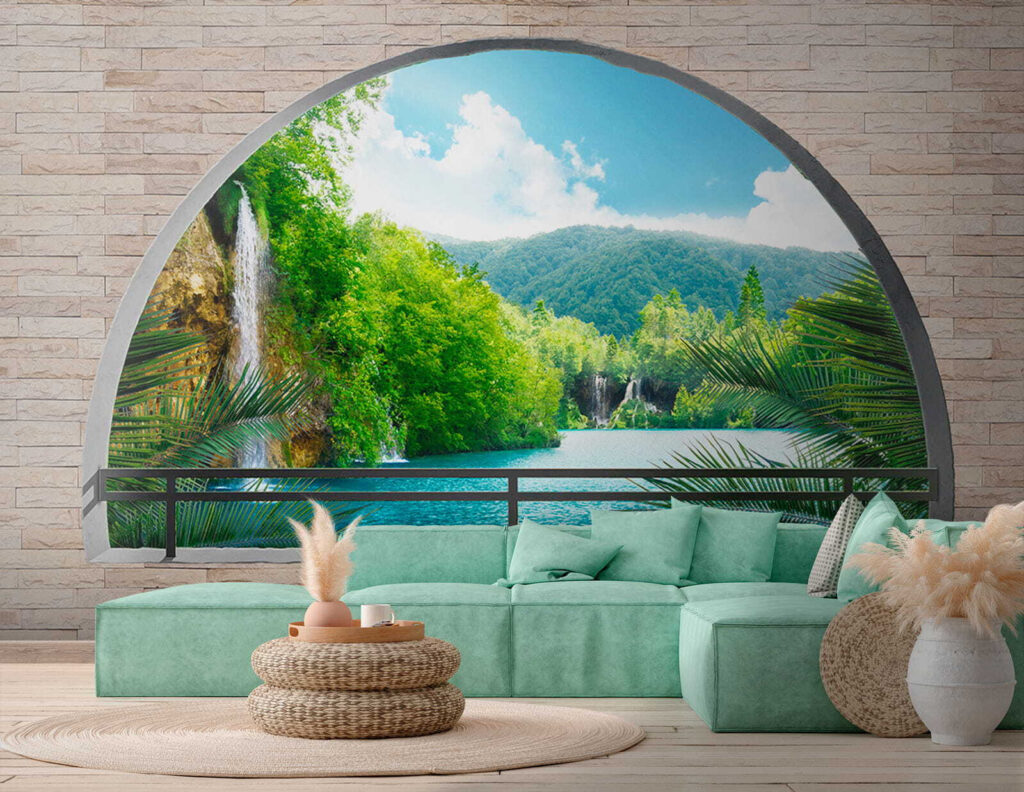Fiume dietro l’arco rotondo — ambiente 8
