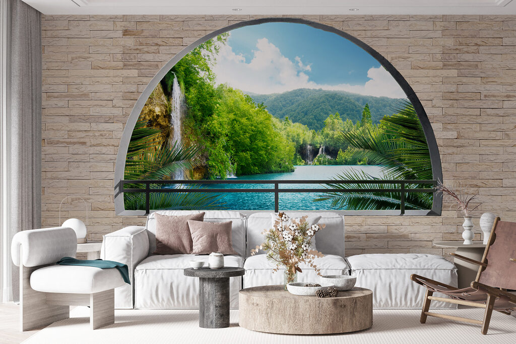 Fiume dietro l’arco rotondo — ambiente 11