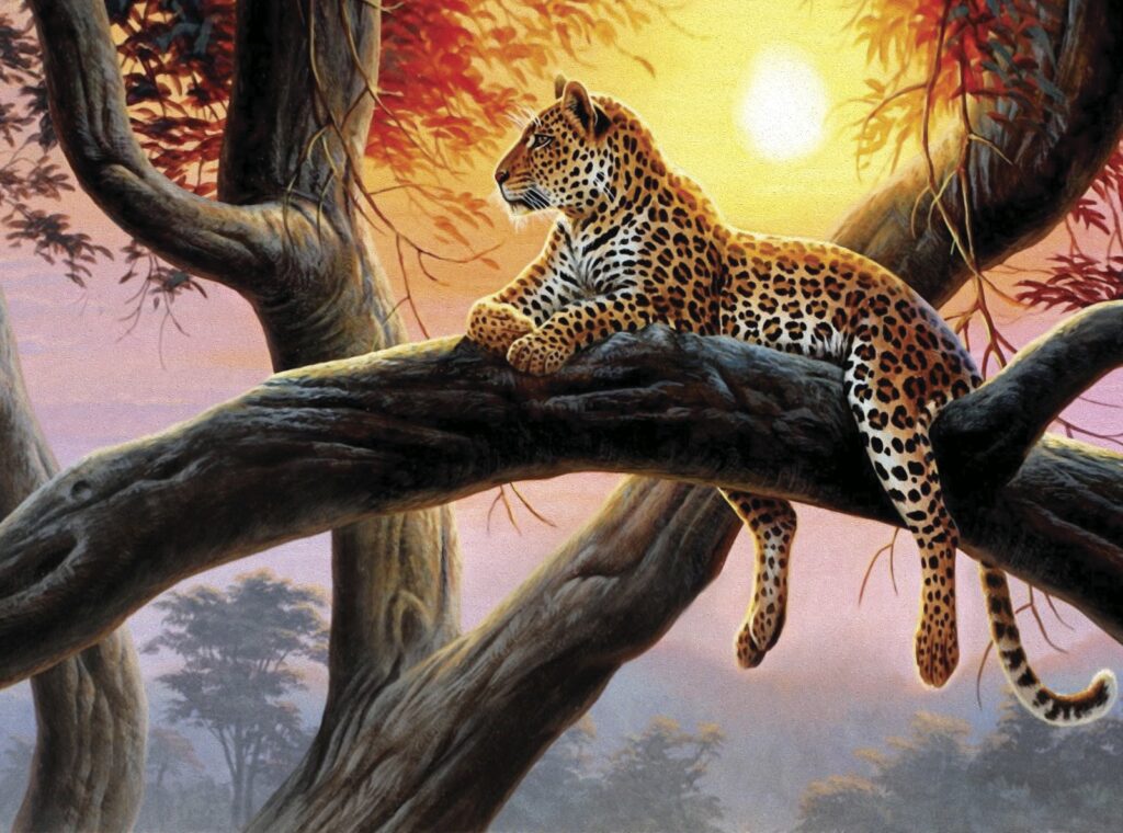 Gatto maculato nell’albero — design completo