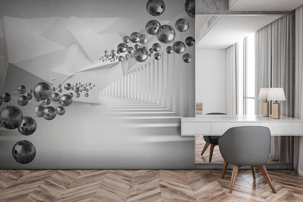 Sfere nel bianco profondo — ambiente 10
