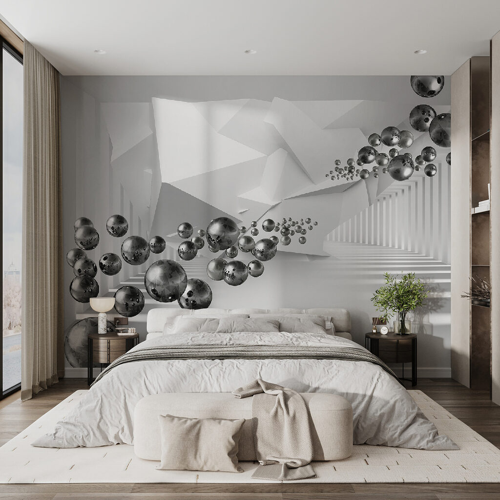 Sfere nel bianco profondo — ambiente 11