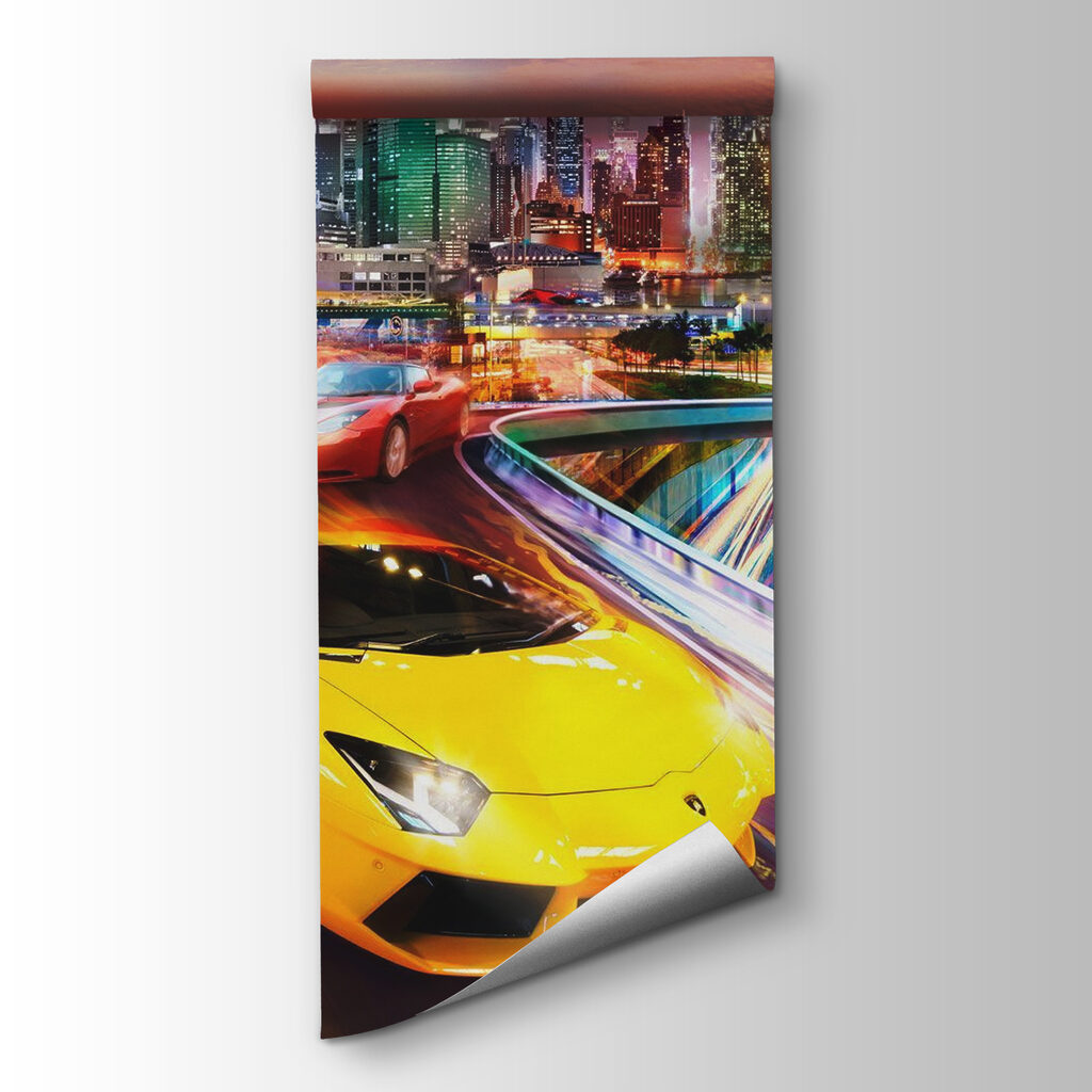 Sportiva tra scie colorate — vista del prodotto