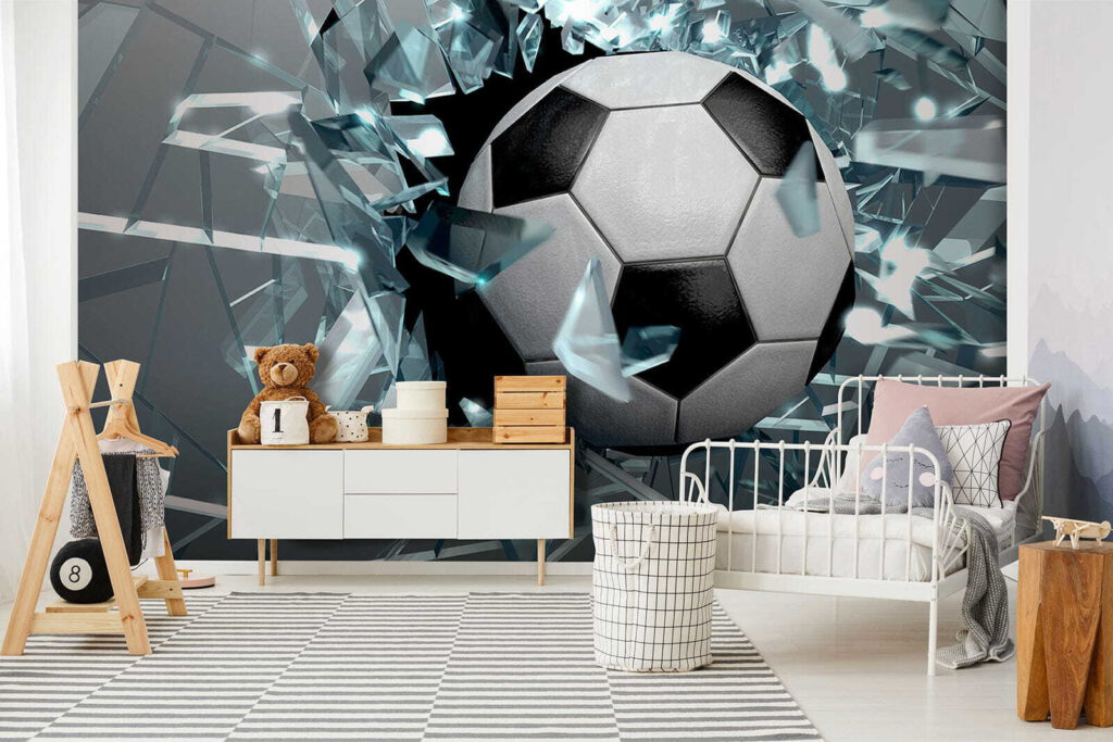 Pallone tra le schegge in un ambiente