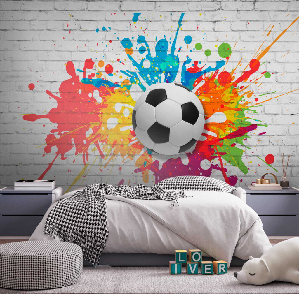 Pallone tra schizzi colorati — ambiente 5