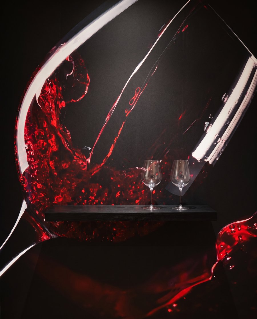 Vino rosso in movimento — dettaglio