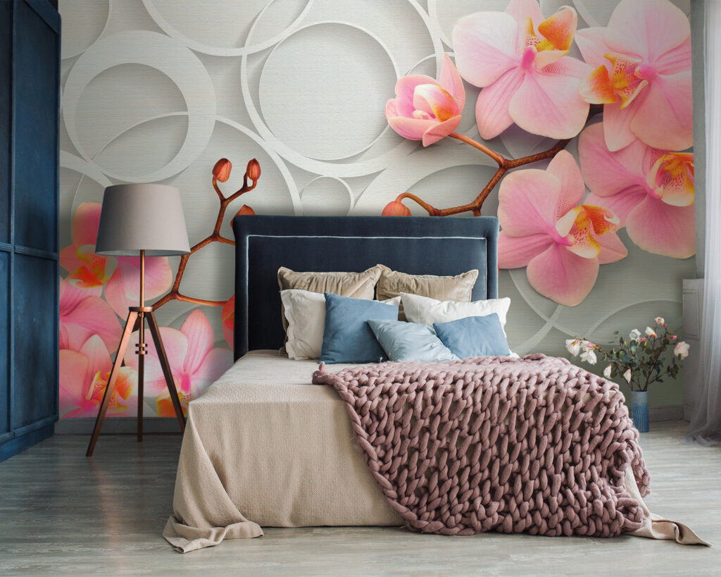 Orchidea rosa tra cerchi — ambiente 2