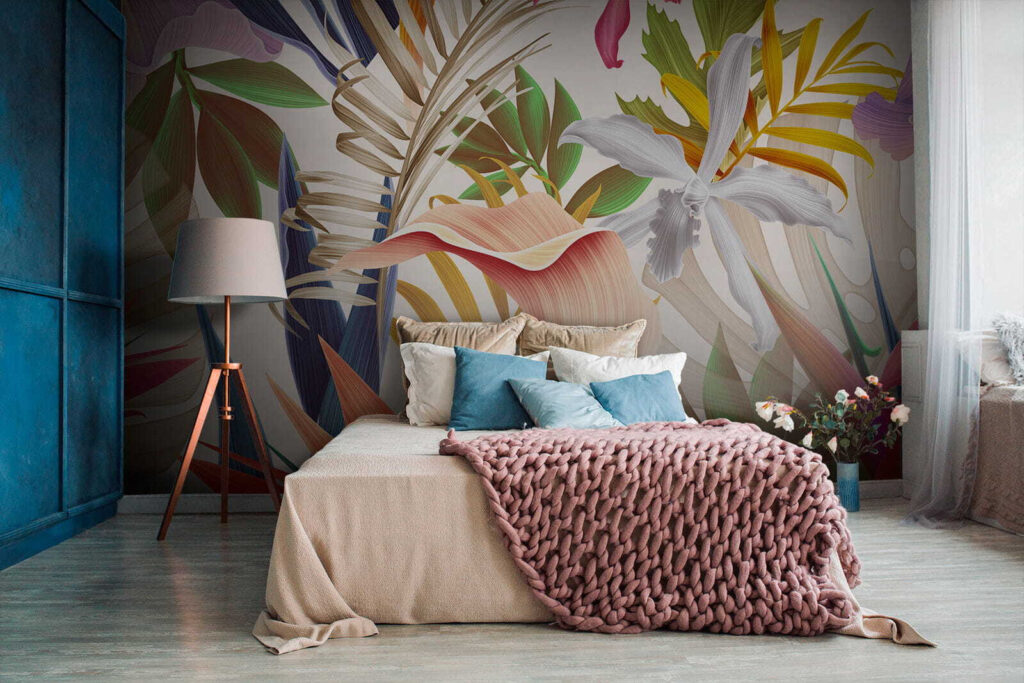 Fiori tropicali tra foglie — ambiente 3
