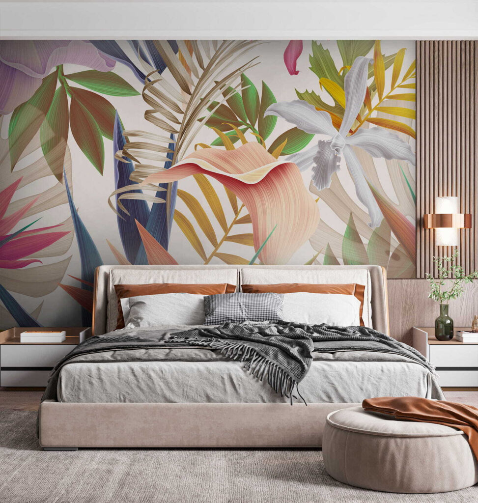 Fiori tropicali tra foglie — ambiente 5