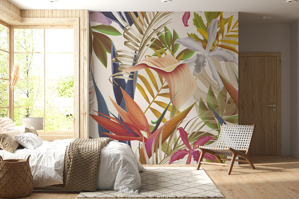 Fiori tropicali tra foglie — ambiente 11