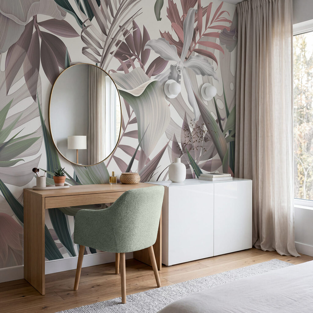 Fiori tropicali tra foglie — ambiente 2