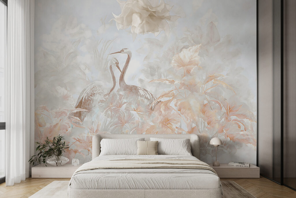 Uccelli slanciati tra fiori — ambiente 2